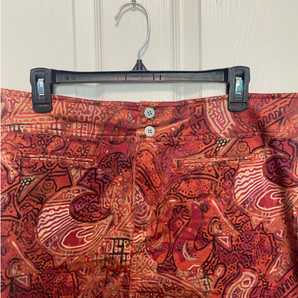 Chico’s Burnt Orange & Gold Abstract Print Mini Skirt XL - Picture 5 of 9